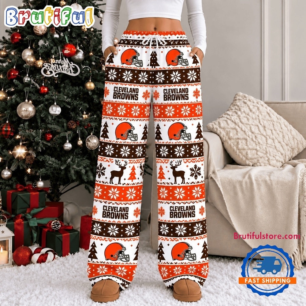Cleveland Browns NFL Christmas Loose Pajama Pants Cleveland Browns NFL Christmas Loose Pajama Pants