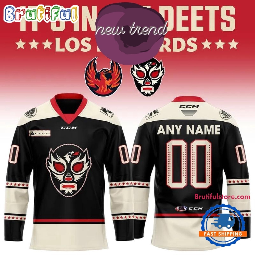 Coachella Valley Firebirds Luchador Los Firebirds 2026 Limited Edition Hockey Jersey Coachella Valley Firebirds Luchador Los Firebirds 2026 Limited Edition Hockey Jersey