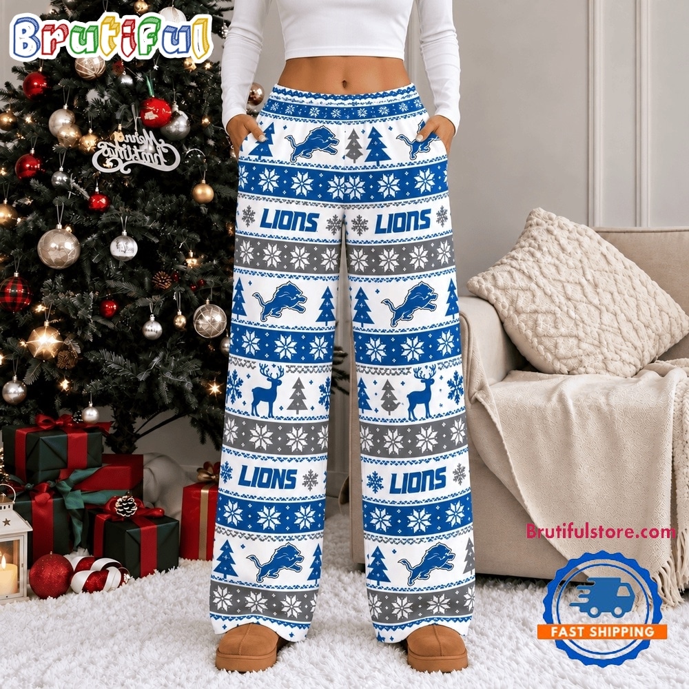 Detroit Lions NFL Christmas Loose Pajama Pants Detroit Lions NFL Christmas Loose Pajama Pants