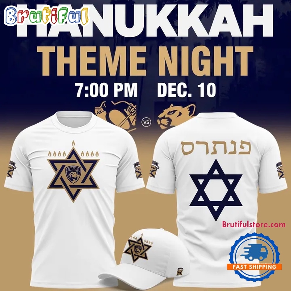 Florida Panthers Hanukkah Theme Night 2026 Limited Edition White 3D Shirt Florida Panthers Hanukkah Theme Night 2026 Limited Edition White 3D Shirt