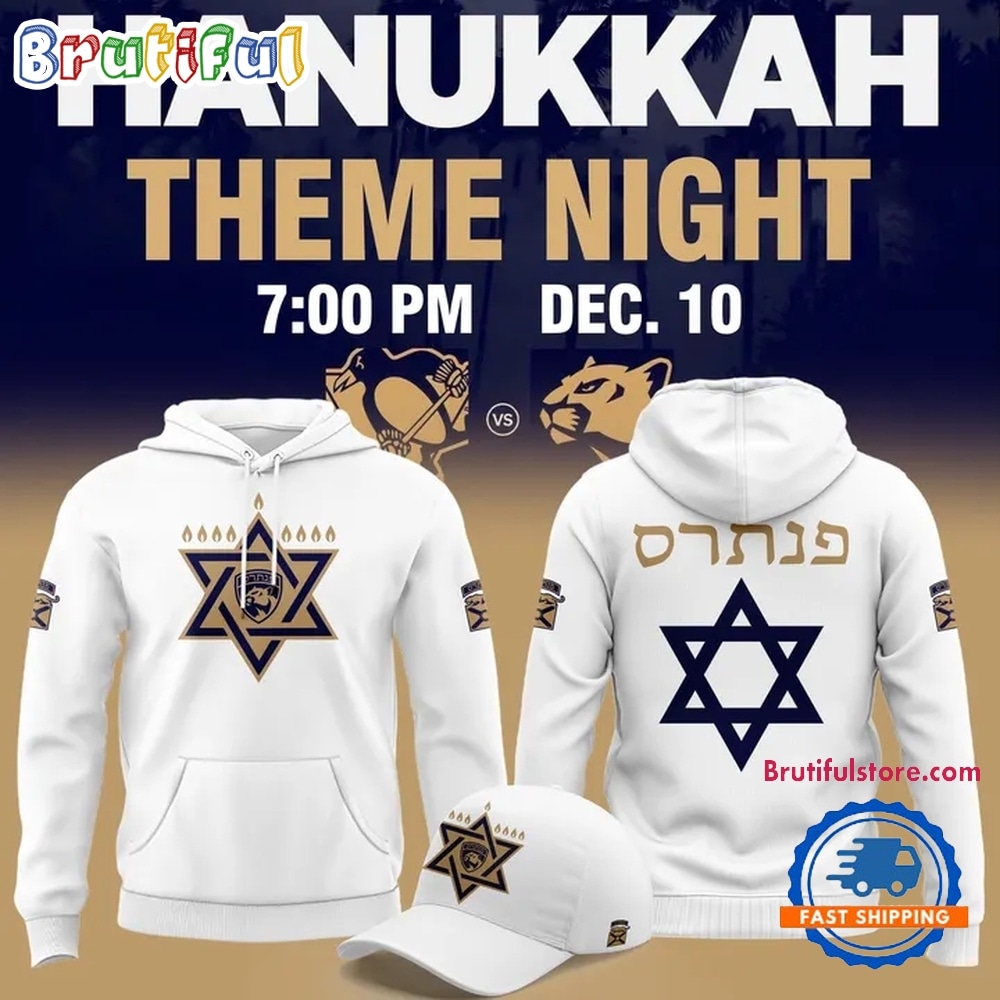 Florida Panthers Hanukkah Theme Night 2026 Limited Edition White Hoodie Florida Panthers Hanukkah Theme Night 2026 Limited Edition White Hoodie
