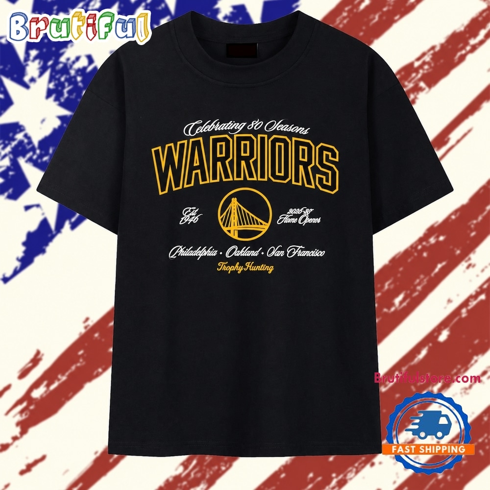 Golden State Warriors 2026 2027 GS Warriors Celebrating 80 Seasons T Shirt Golden State Warriors 2026 2027 GS Warriors Celebrating 80 Seasons T Shirt