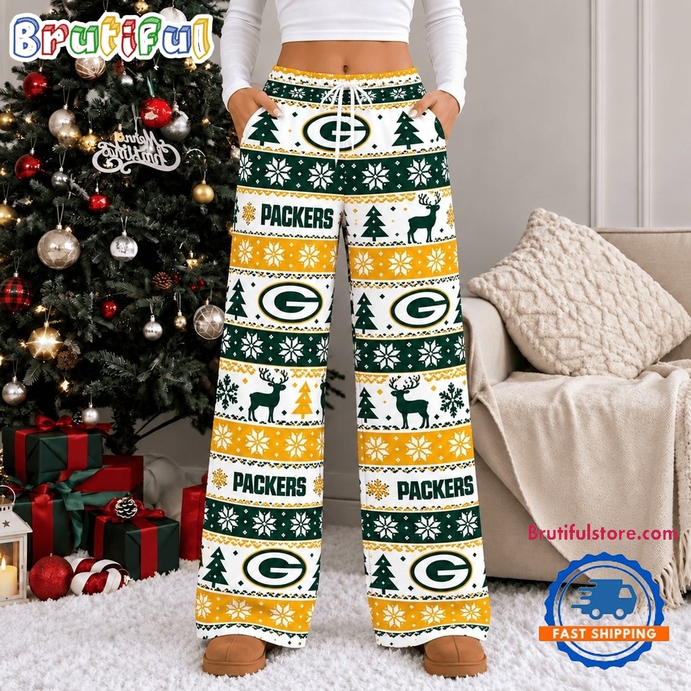 Green Bay Packers NFL Christmas Loose Pajama Pants Green Bay Packers NFL Christmas Loose Pajama Pants