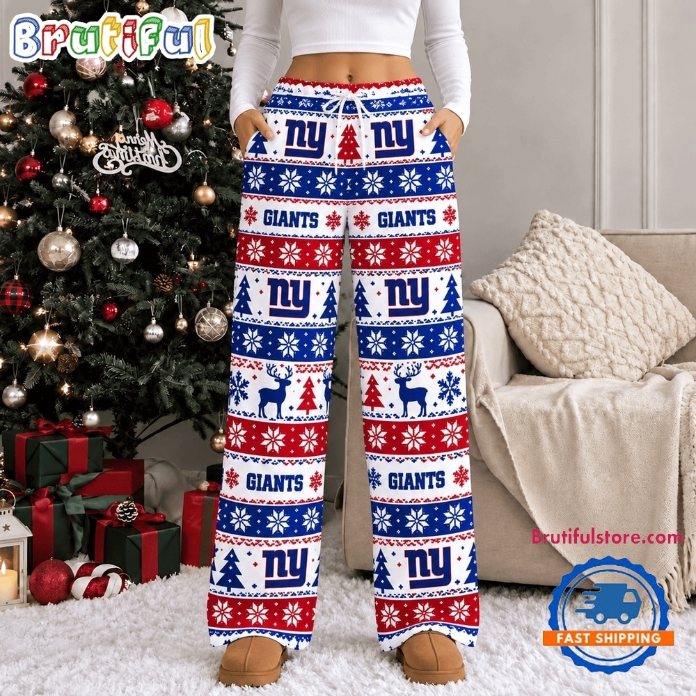 New York Giants NFL Christmas Loose Pajama Pants New York Giants NFL Christmas Loose Pajama Pants