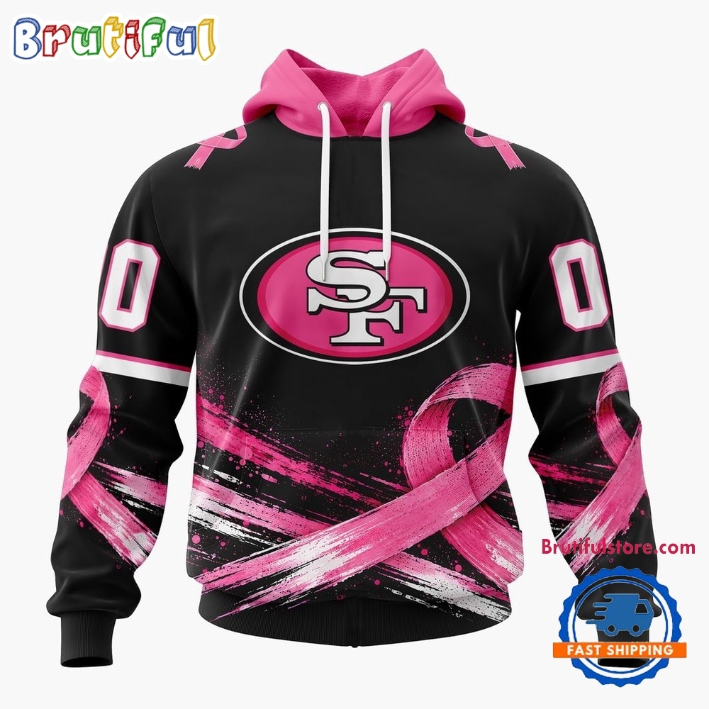 NFL San Francisco 49ers Personalized Pink Fights Breast Cancer 2026 Design Hoodie, TShirt, Sweatshirt 1