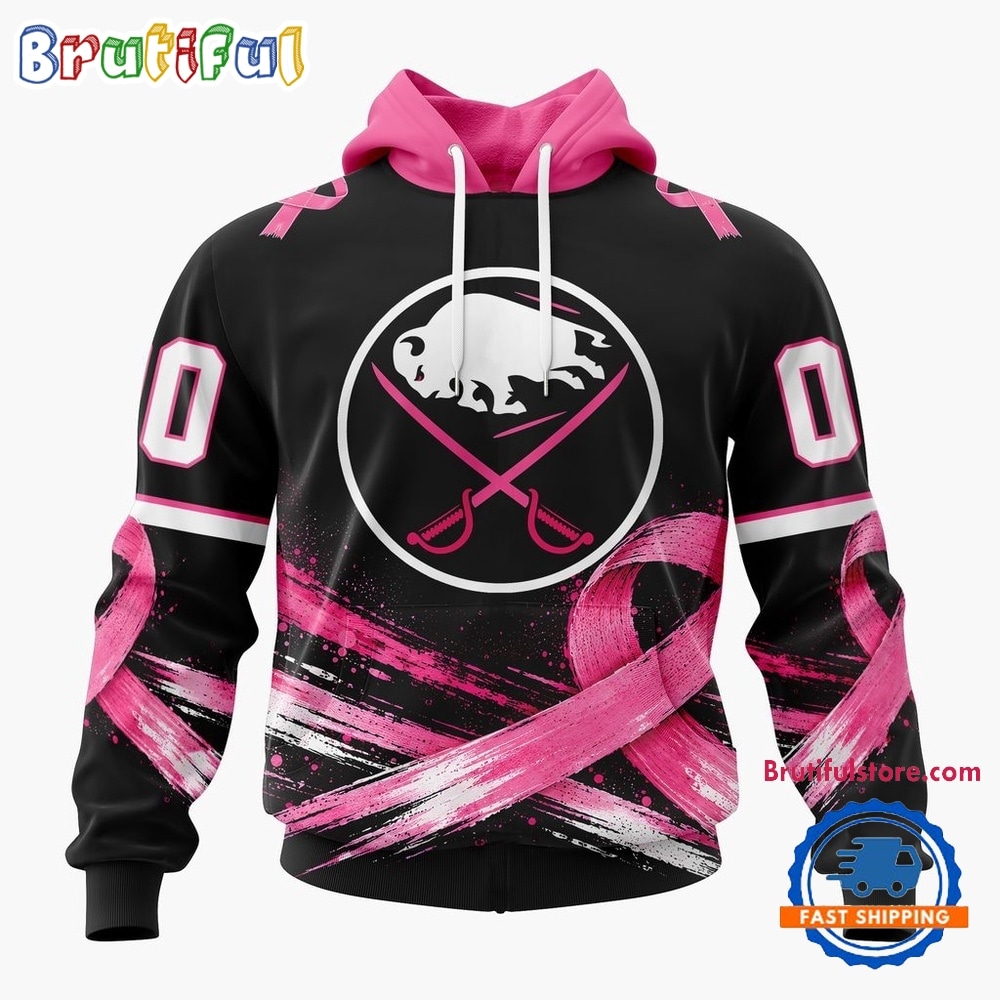 NHL Buffalo Sabres 2026 Hockey Pink Fights Breast Cancer Design Hoodie, TShirt, Sweatshirt 1