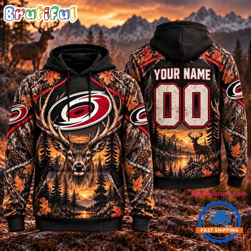 NHL Carolina Hurricanes 2026 Personalized Hunting Camo Design Hoodie NHL Carolina Hurricanes 2026 Personalized Hunting Camo Design Hoodie