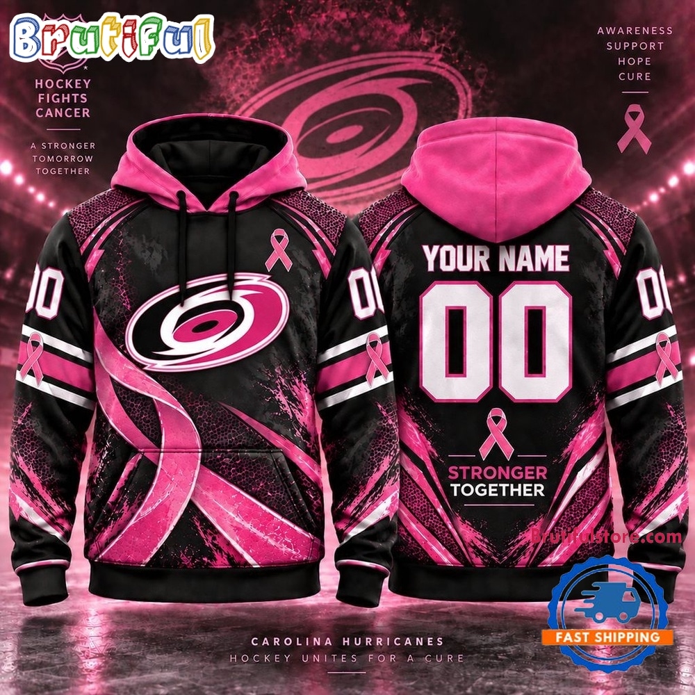 NHL Carolina Hurricanes Pink Fights Breast Cancer 2026 Personalized Hoodie Shirt NHL Carolina Hurricanes Pink Fights Breast Cancer 2026 Personalized Hoodie Shirt