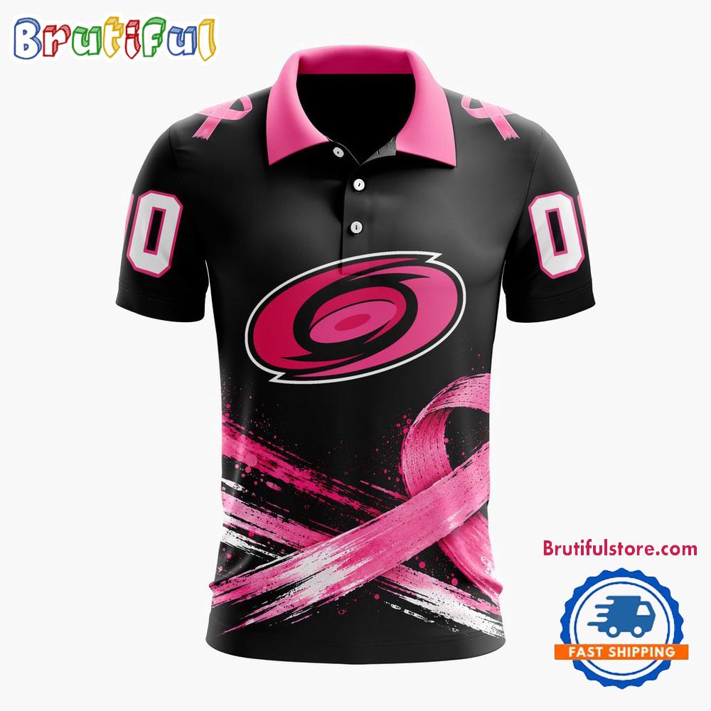 NHL Carolina Hurricanes Pink Fights Breast Cancer 2026 Personalized Polo Shirts