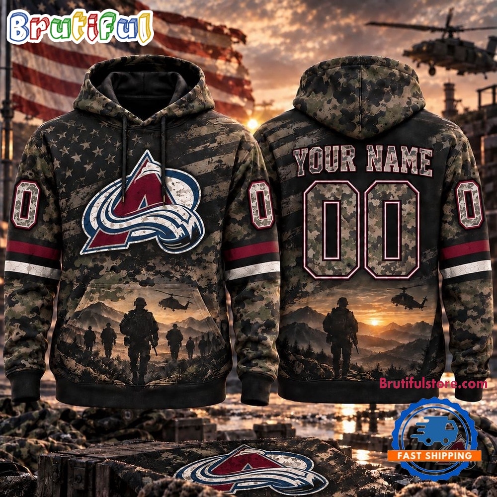 NHL Colorado Avalanche Military Appreciation Design Personalized Hoodie NHL Colorado Avalanche Military Appreciation Design Personalized Hoodie