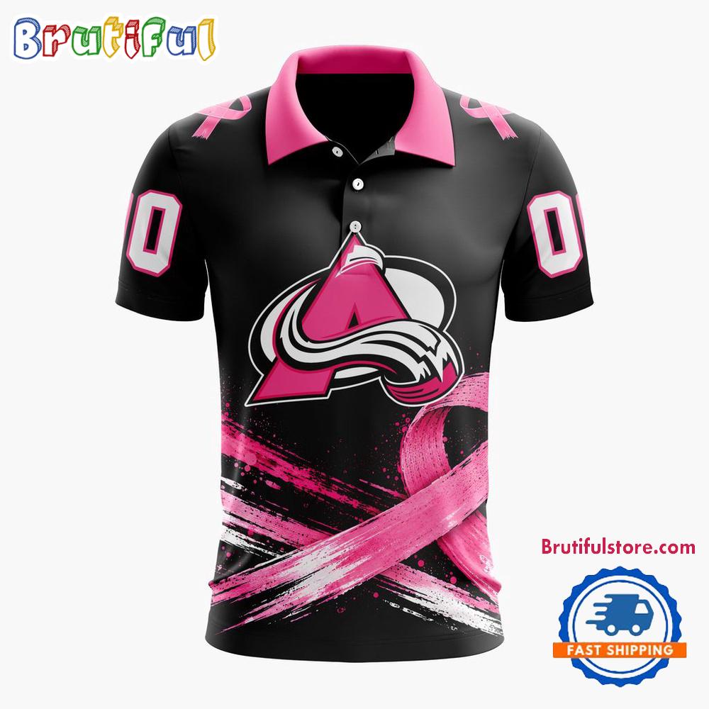 NHL Colorado Avalanche Pink Fights Breast Cancer 2026 Personalized Polo Shirts