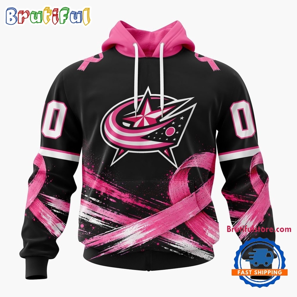 NHL Columbus Blue Jackets 2026 Hockey Pink Fights Breast Cancer Design Hoodie, TShirt, Sweatshirt 1