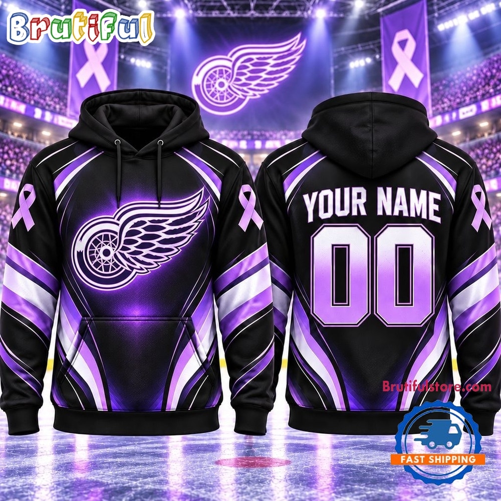NHL Detroit Red Wings 2026 Hockey Fights Cancer Personalized Hoodie Shirt NHL Detroit Red Wings 2026 Hockey Fights Cancer Personalized Hoodie Shirt