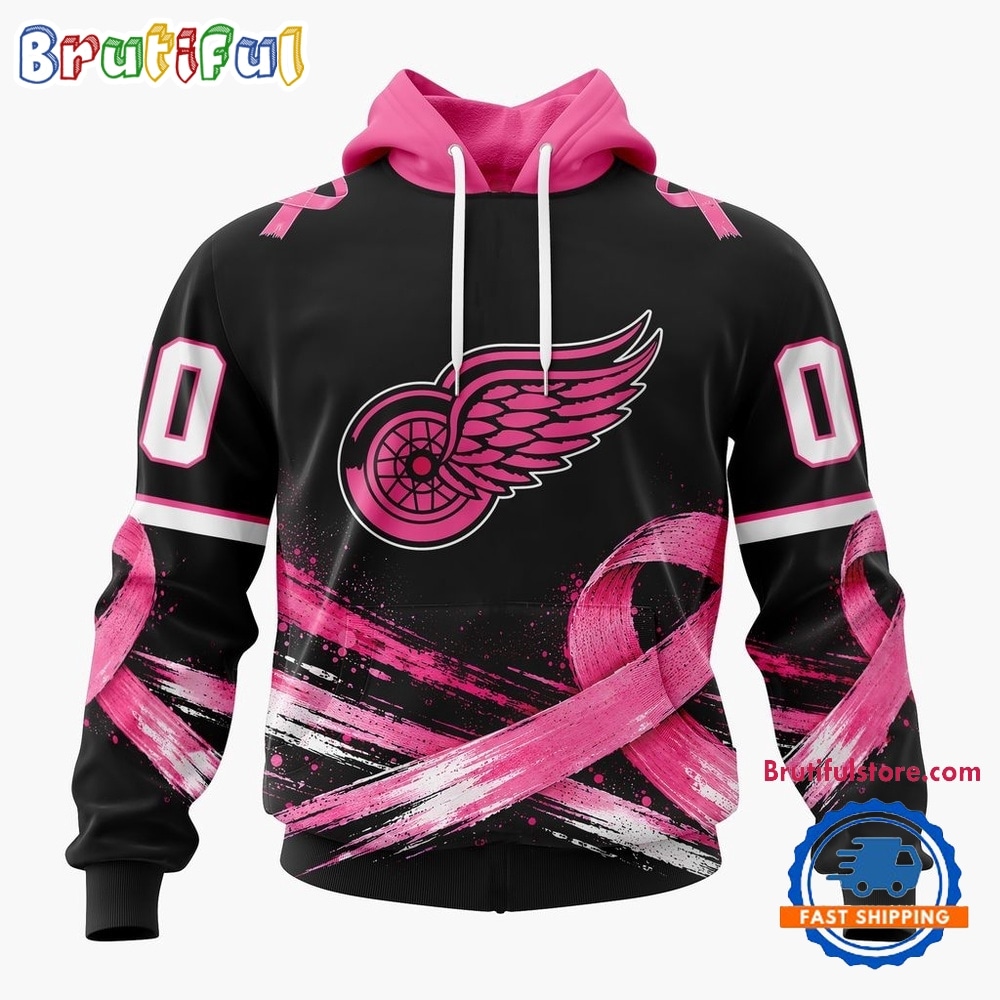 NHL Detroit Red Wings 2026 Hockey Pink Fights Breast Cancer Design Hoodie, TShirt, Sweatshirt 1