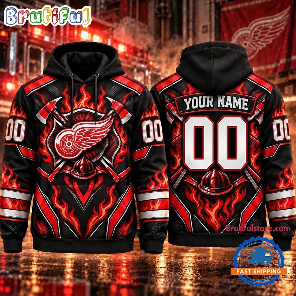 NHL Detroit Red Wings 2026 Honoring Firefighters Personalized Hoodie Shirt NHL Detroit Red Wings 2026 Honoring Firefighters Personalized Hoodie Shirt