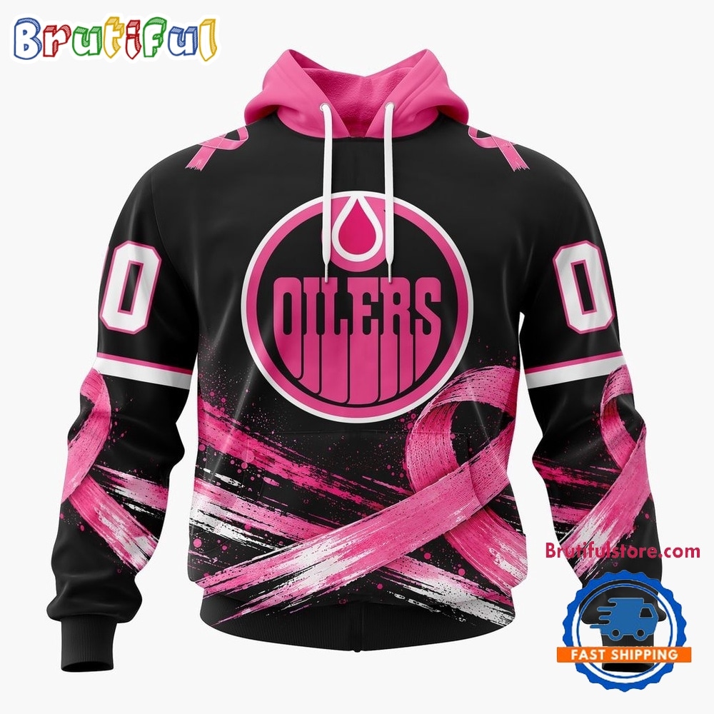 NHL Edmonton Oilers 2026 Hockey Pink Fights Breast Cancer Design Hoodie, TShirt, Sweatshirt 1