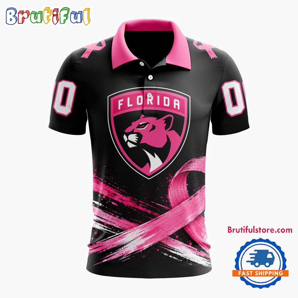 NHL Florida Panthers Pink Fights Breast Cancer 2026 Personalized Polo Shirts