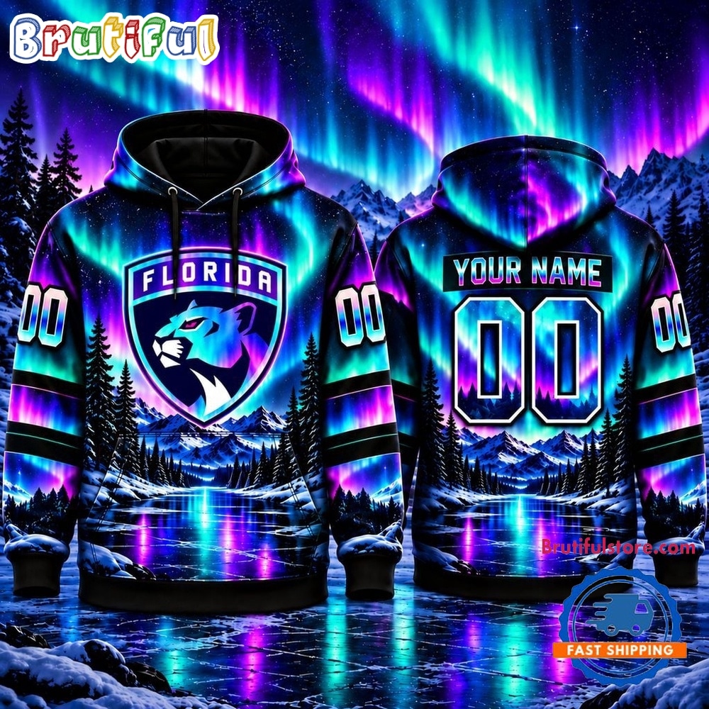NHL Florida Panthers Special Design With Northern Lights 2026 Hoodie Shirt NHL Florida Panthers Special Design With Northern Lights 2026 Hoodie Shirt