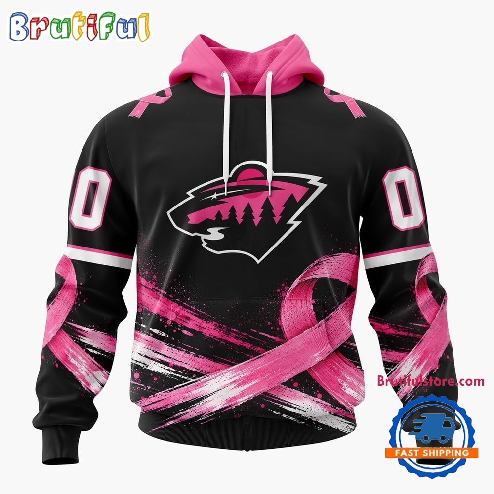 NHL Minnesota Wild 2026 Hockey Pink Fights Breast Cancer Design Hoodie, TShirt, Sweatshirt 1