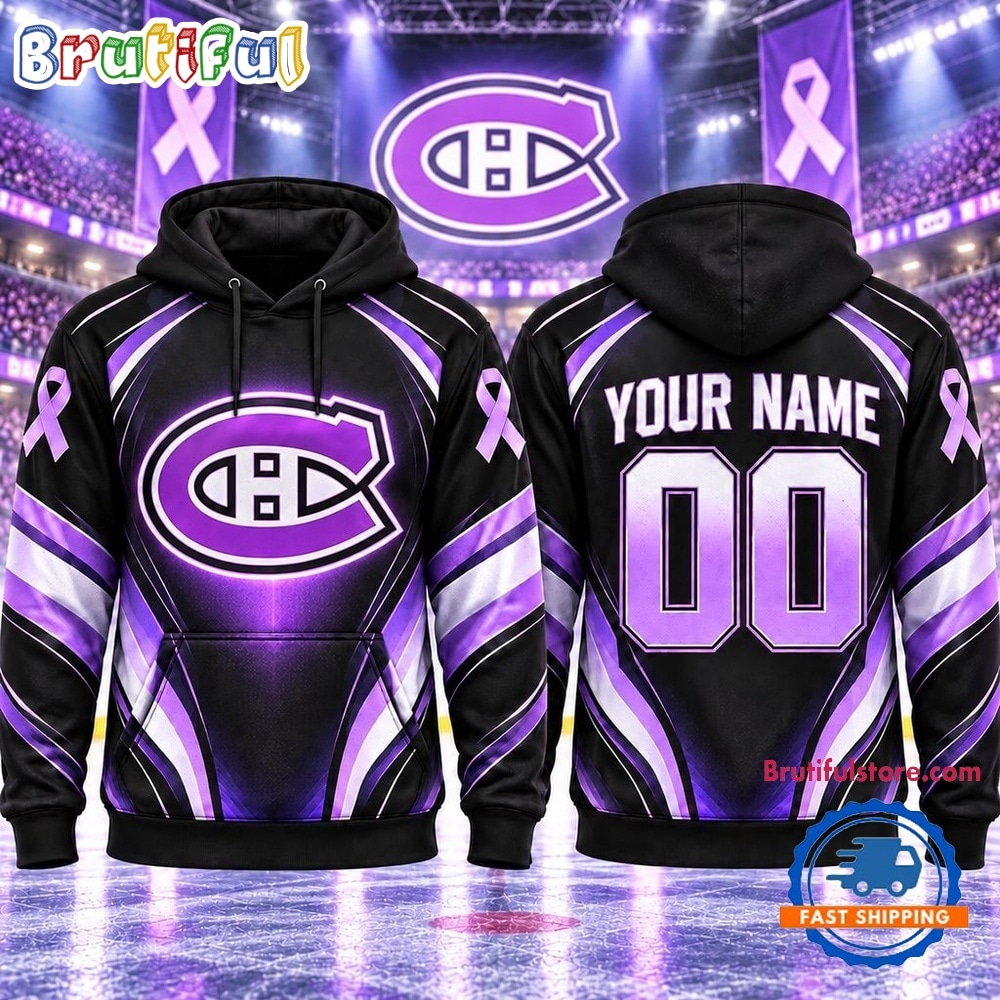 NHL Montreal Canadiens 2026 Hockey Fights Cancer Personalized Hoodie Shirt NHL Montreal Canadiens 2026 Hockey Fights Cancer Personalized Hoodie Shirt