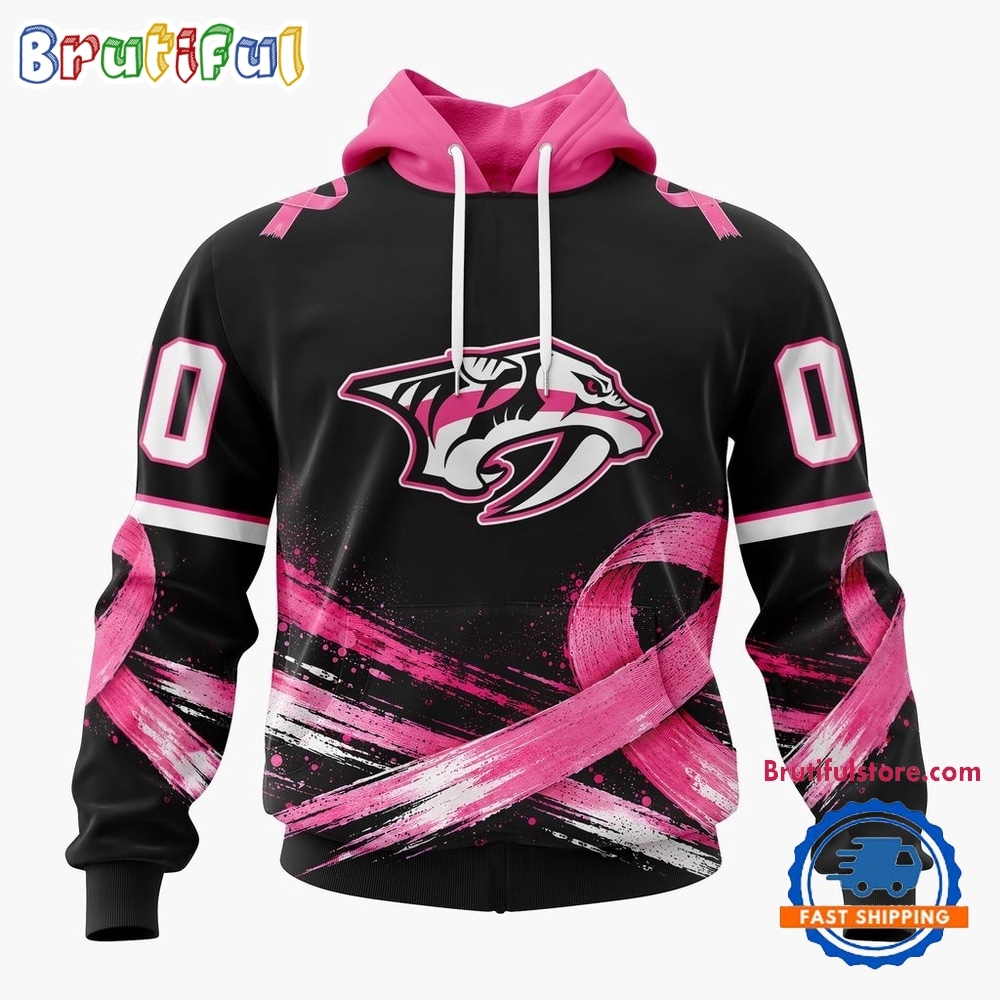 NHL Nashville Predators 2026 Hockey Pink Fights Breast Cancer Design Hoodie, TShirt, Sweatshirt 1