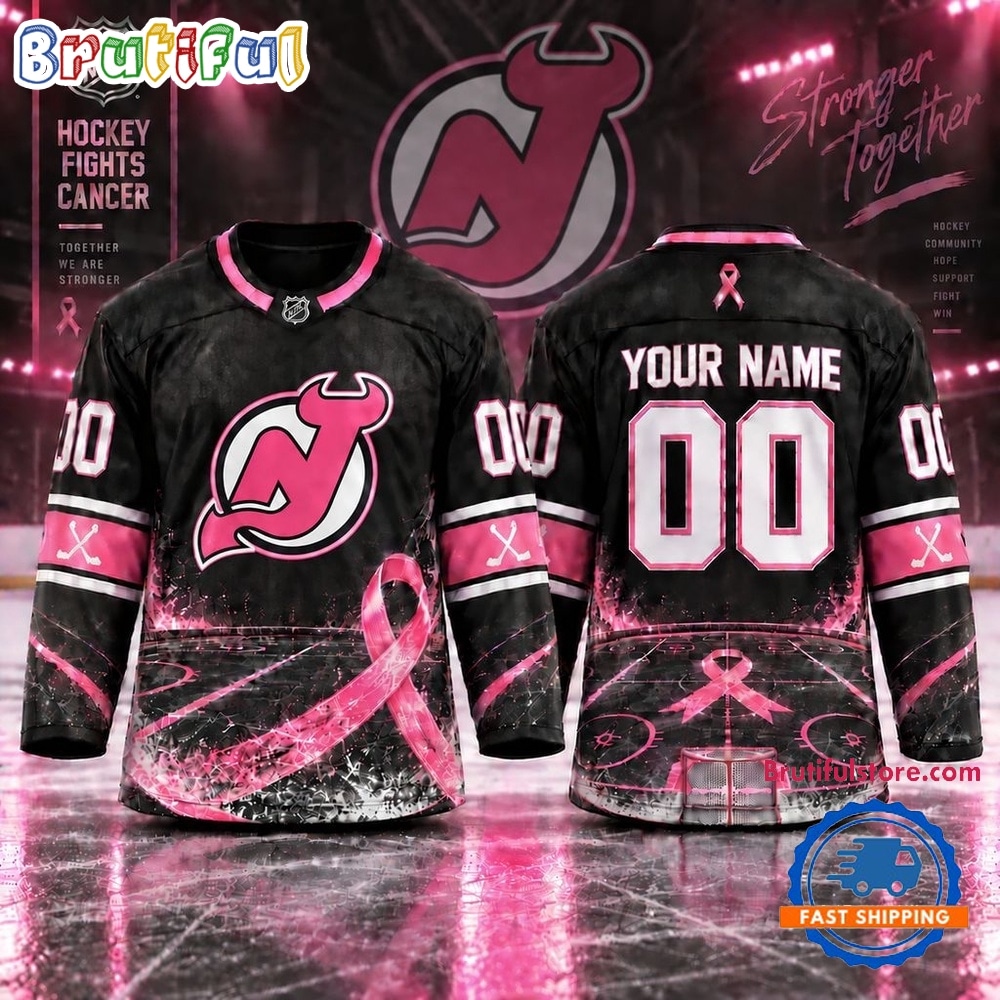 NHL New Jersey Devils Pink Fights Breast Cancer 2026 Personalized Hockey Jersey NHL New Jersey Devils Pink Fights Breast Cancer 2026 Personalized Hockey Jersey