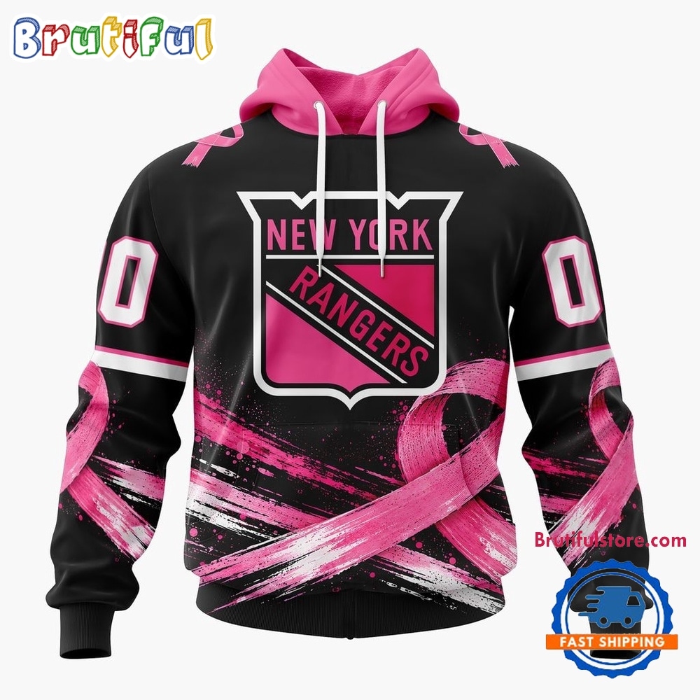 NHL New York Rangers 2026 Hockey Pink Fights Breast Cancer Design Hoodie, TShirt, Sweatshirt 1