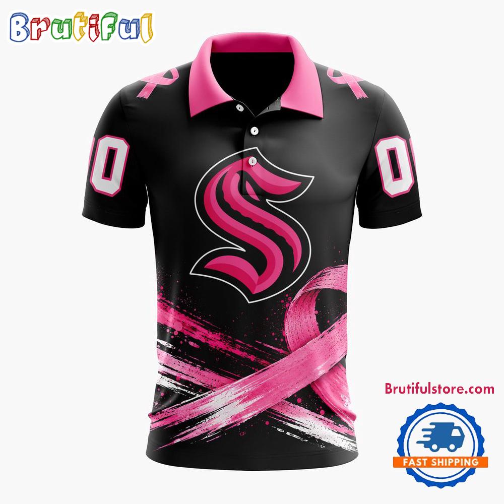 NHL Seattle Kraken Pink Fights Breast Cancer 2026 Personalized Polo Shirts