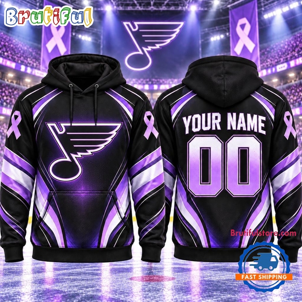 NHL St. Louis Blues 2026 Hockey Fights Cancer Personalized Hoodie Shirt NHL St. Louis Blues 2026 Hockey Fights Cancer Personalized Hoodie Shirt