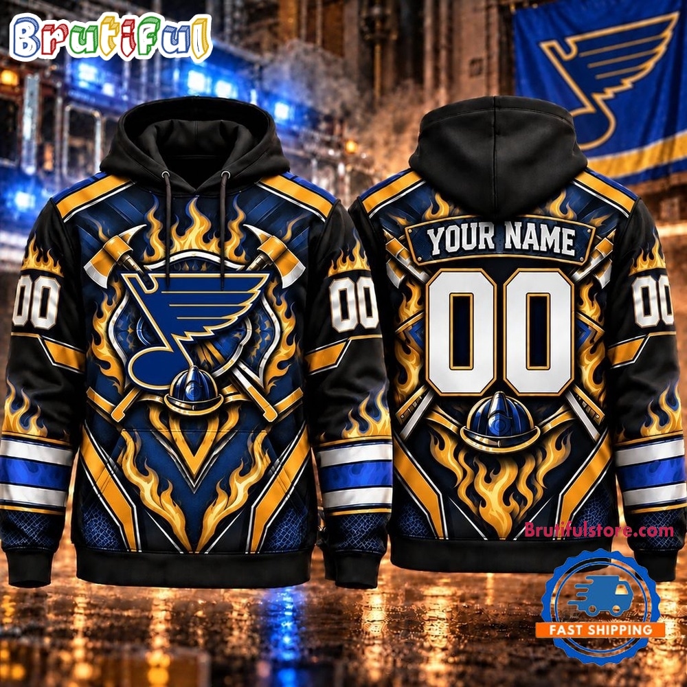 NHL St. Louis Blues 2026 Honoring Firefighters Personalized Hoodie Shirt NHL St. Louis Blues 2026 Honoring Firefighters Personalized Hoodie Shirt