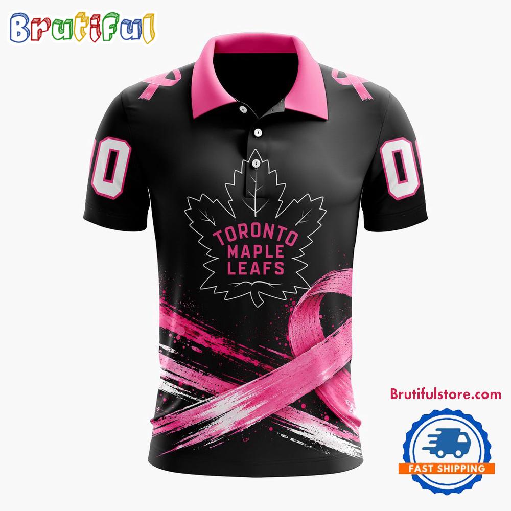 NHL Toronto Maple Leafs Pink Fights Breast Cancer 2026 Personalized Polo Shirts