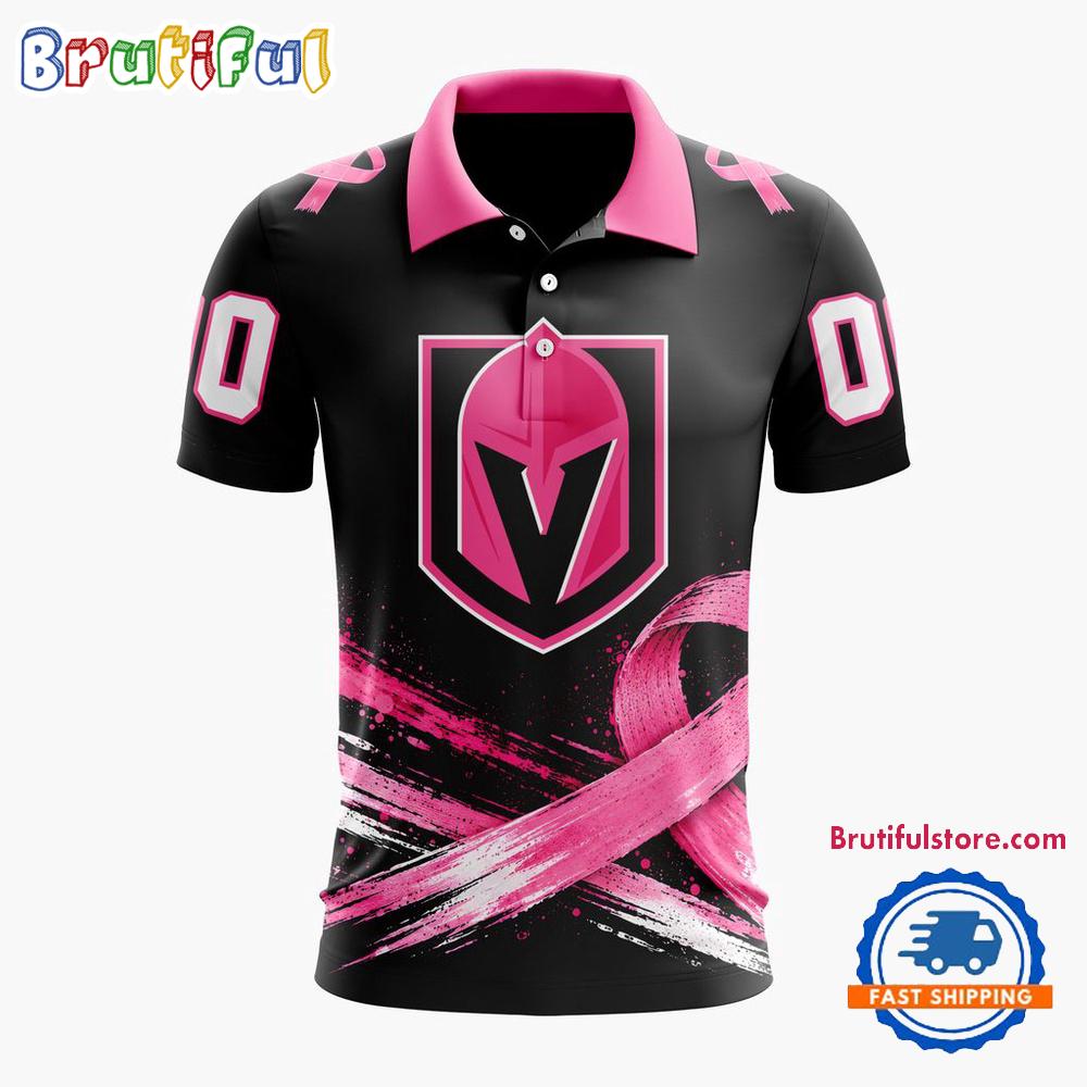 NHL Vegas Golden Knights Pink Fights Breast Cancer 2026 Personalized Polo Shirts