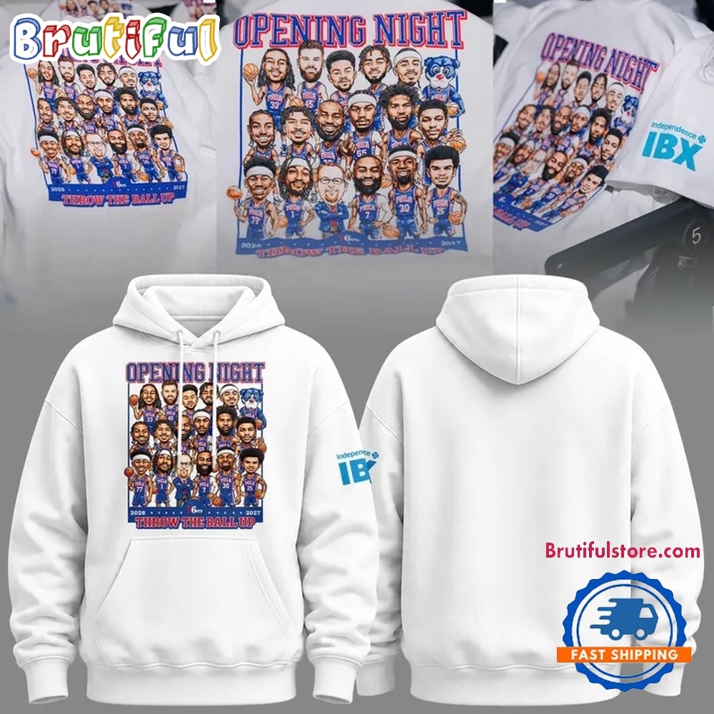 Philadelphia 76ers Opening Night Team Print 2026 Hoodie Philadelphia 76ers Opening Night Team Print 2026 Hoodie