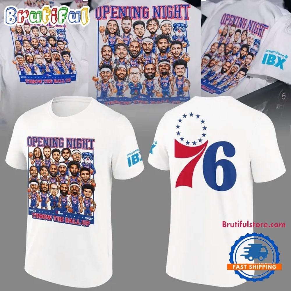 Philadelphia 76ers Opening Night Team Print 2026 T Shirt Philadelphia 76ers Opening Night Team Print 2026 T Shirt
