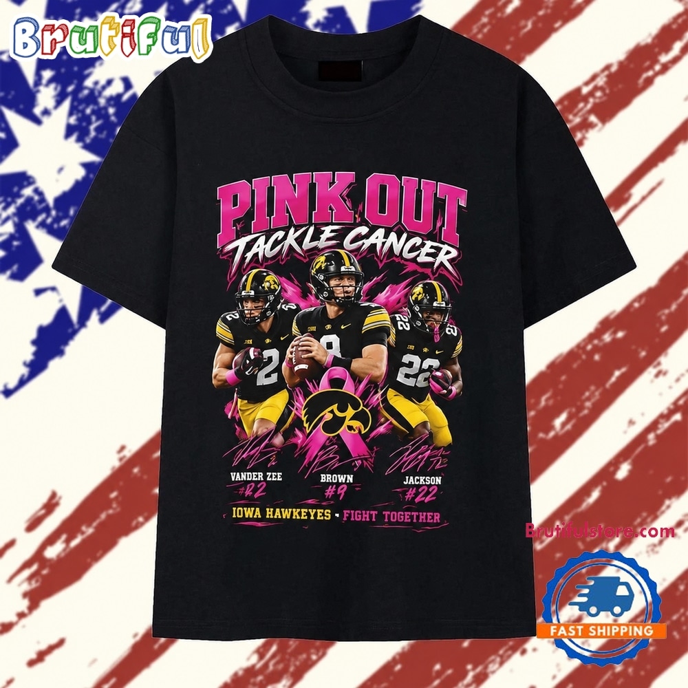 Pink Out Tackle Cancer Iowa Hawkeyes Fight Together T Shirt Pink Out Tackle Cancer Iowa Hawkeyes Fight Together T Shirt