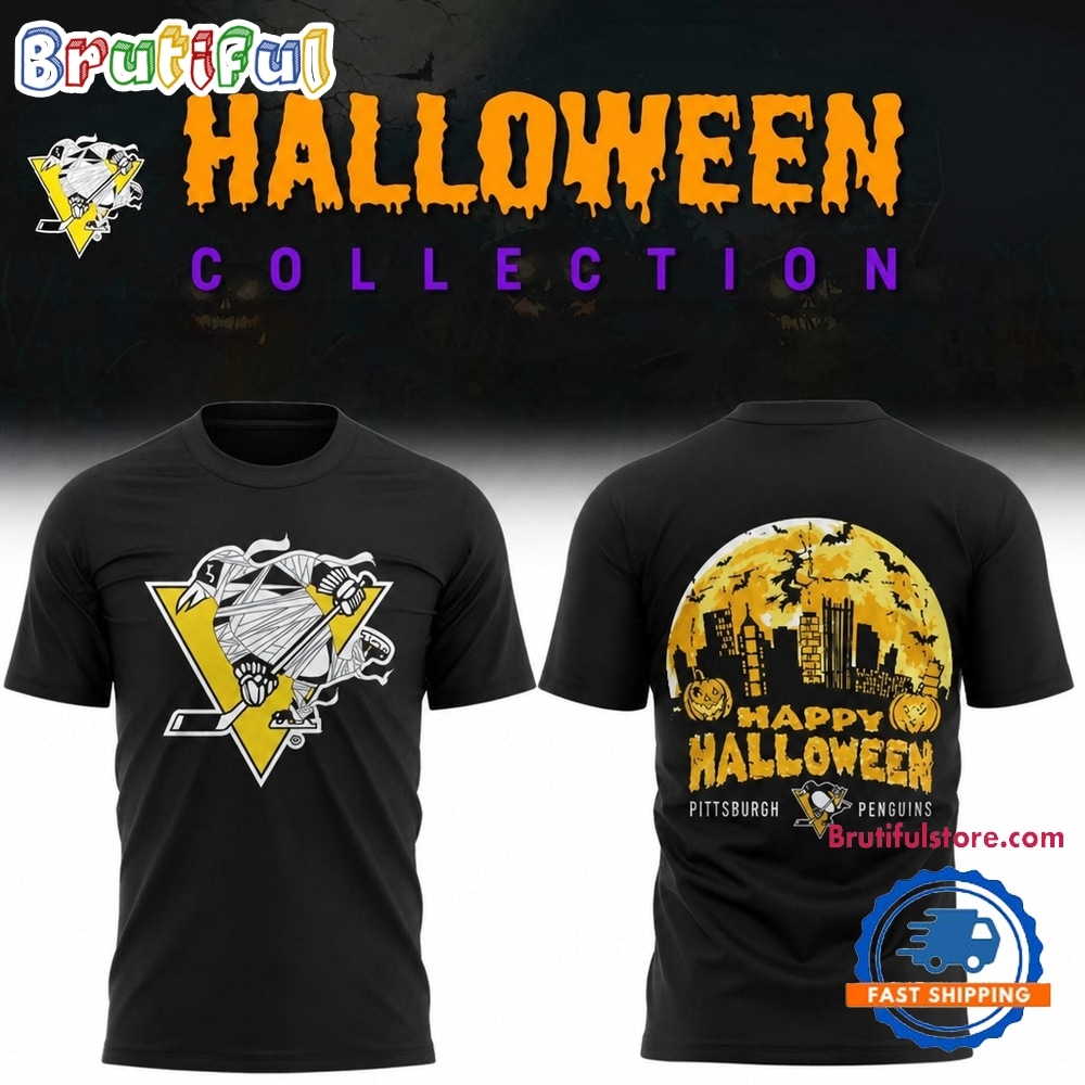 Pittsburgh Penguins x Halloween Mummy 2026 Black T Shirt Pittsburgh Penguins x Halloween Mummy 2026 Black T Shirt