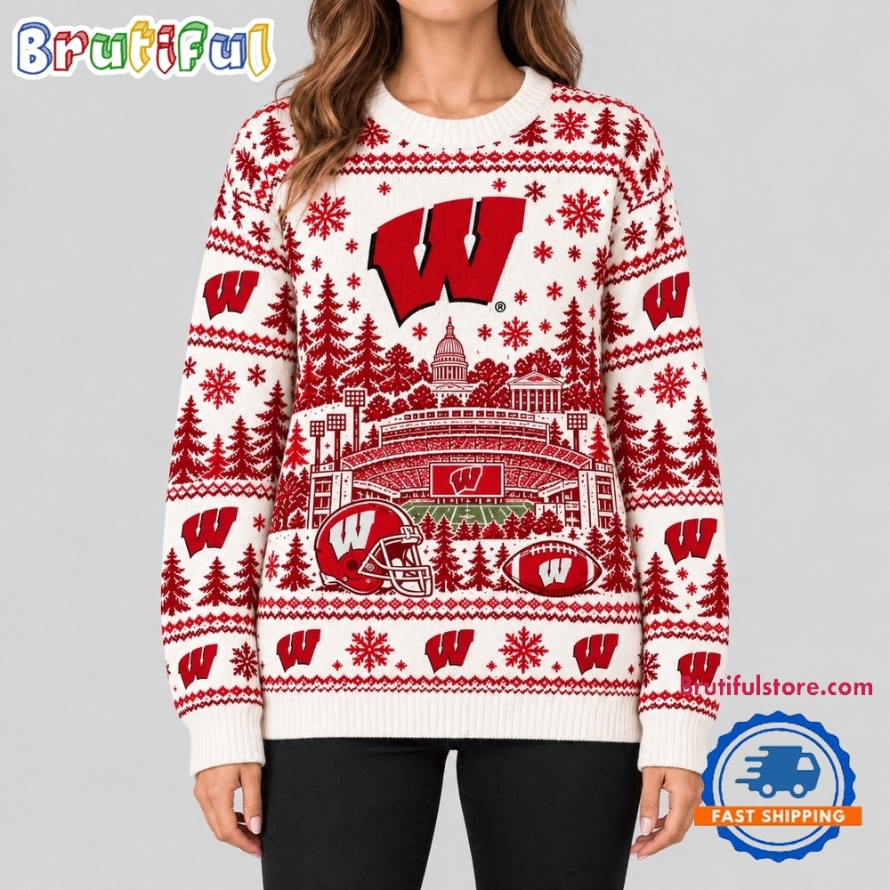 Wisconsin Badgers 2026 NCAA Stadium Christmas Sweater Wisconsin Badgers 2026 NCAA Stadium Christmas Sweater